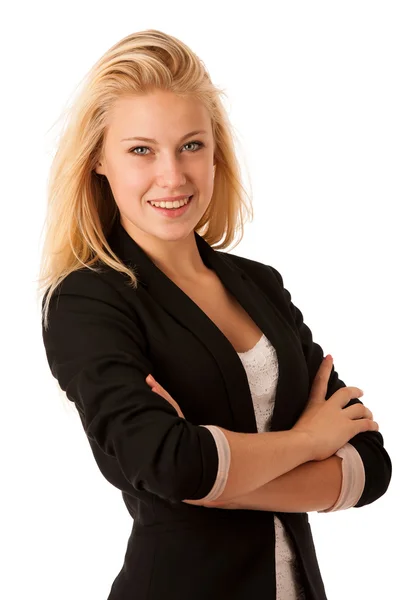 Hermosa mujer de negocios aislada sobre blanco — Foto de Stock