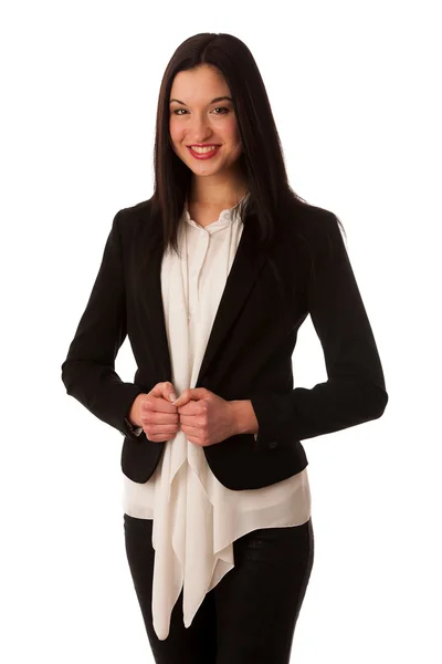 Portrait of a beautiful happy asian business woman isolated over — Stock Photo, Image