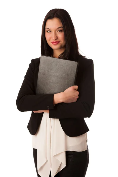 Portrait of a beautiful happy asian business woman isolated over — Stock Photo, Image