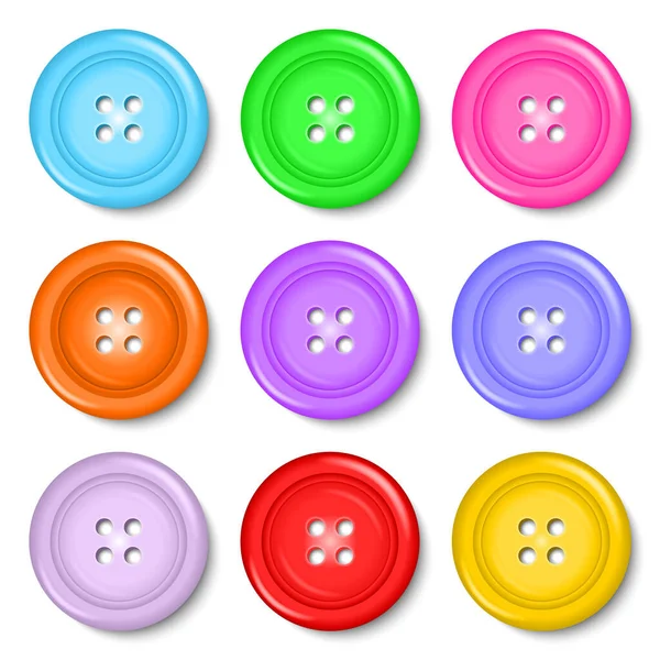 Vector Buttons Isolated White Background Set Realistic Vector Illustration — Stock Vector