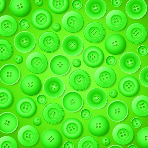 Векторні Пластикові Зелені Кнопки Зеленому Фоні Реалістична Векторна Ілюстрація — стоковий вектор