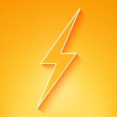 Sarı arka planda turuncu logo şimşeği.