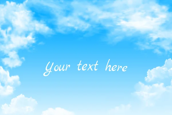 Space Banner Text Background Blue Sky White Clouds Realistic Vector — Stock Vector