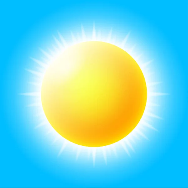 青い空に孤立した太陽のアイコン ベクトル抽象的背景 — ストックベクタ