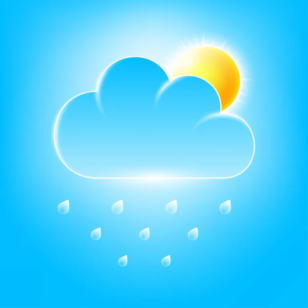 Ícone Cor Isolado Sol Chuva Céu Azul Para Web Vector — Vetor de Stock