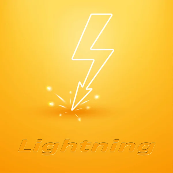 Lightning Bolt Logo Sparks Vector Yellow Background — Stock Vector