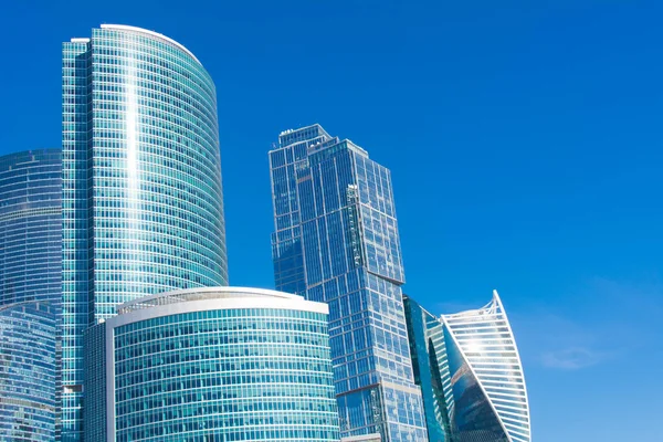 Moscow Russia January 2018 View Skyscrapers Blue Sky Stock Photo