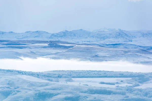 Kislovodsk Russia December 2018 Majestic Mountain Peaks Fog — Stock Photo, Image