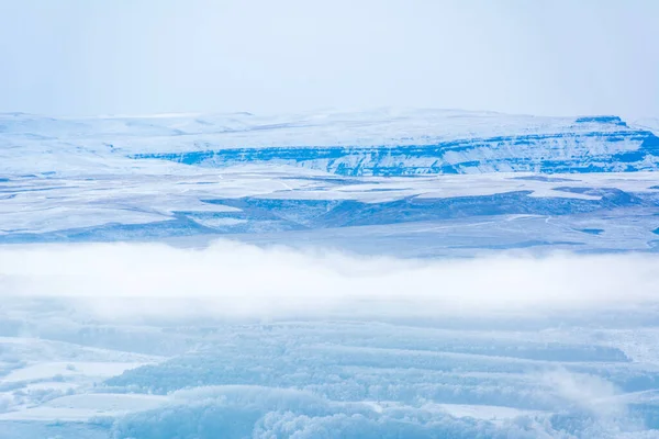 Kislovodsk Russia December 2018 Majestic Mountain Peaks Fog — Stock Photo, Image