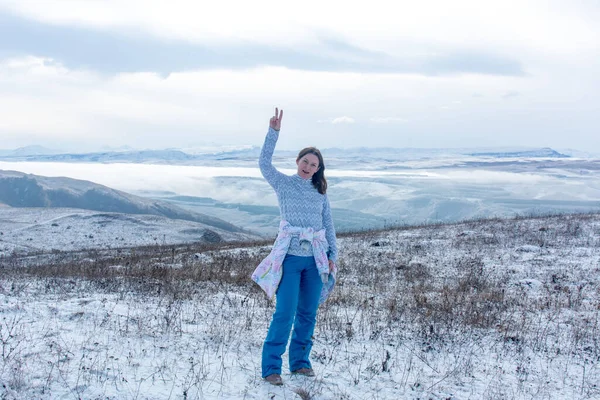 Kislovodsk Rusland December 2018 Portret Van Een Mooie Vrouw Van — Stockfoto