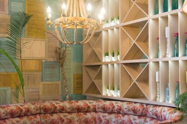 Moskova, Rusya. 8 Mart 2018. Restoranın içi çok güzel..