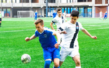 Moskova, Rusya. 10 Ekim 2018. Moskova Stadyumu 'nda küçük futbol