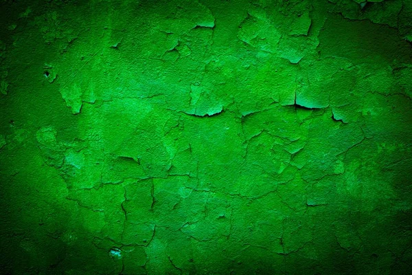Vieux Mur Vert Dans Les Taches Fissures Taches Mur Béton — Photo