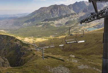 Teleferik kasprowy wierch Peak tatra Dağları, Polonya.
