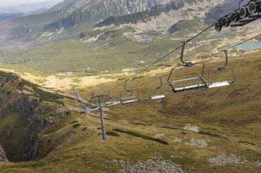 Teleferik kasprowy wierch Peak tatra Dağları, Polonya.