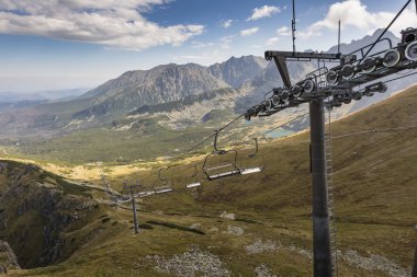 Teleferik kasprowy wierch Peak tatra Dağları, Polonya.