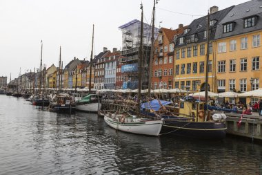 Kopenhag - Eylül 07: Üzerinde 07 Eylül 201 Nyhavn yatlar