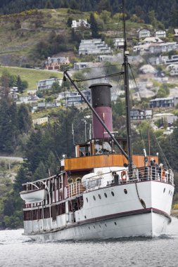 Queenstown, Yeni Zelanda - Kasım 12:Tss Earnslaw 15 Kasım tarihinde 2014.It'ın üzerinde