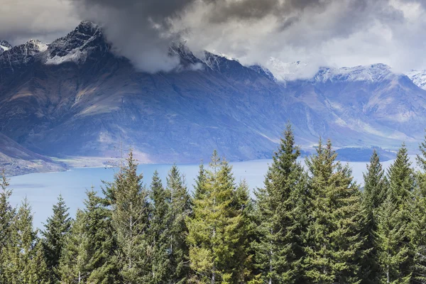 Táj-tó a déli-sziget, Queenstown, Új-Zéland — Stock Fotó