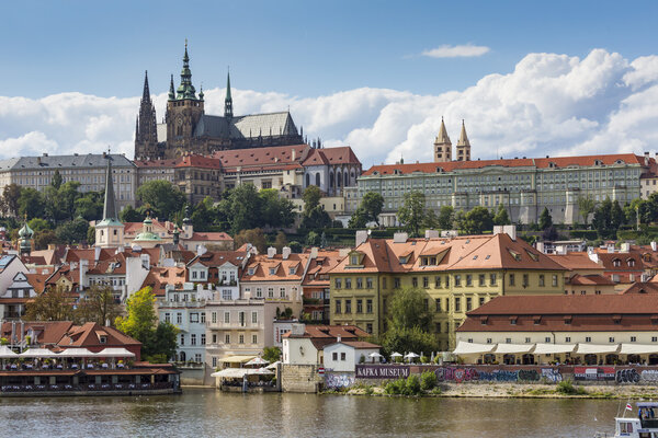View on Prague castle from Charles Bridge