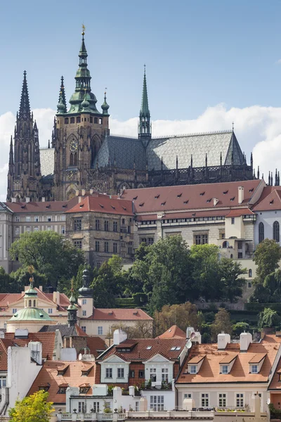 Widok na Zamek Praski z Mostu Karola — Zdjęcie stockowe