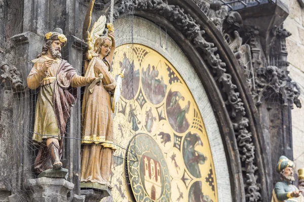 Detalj av Prags astronomiska klockan (Orloj) i gamla stan — Stockfoto