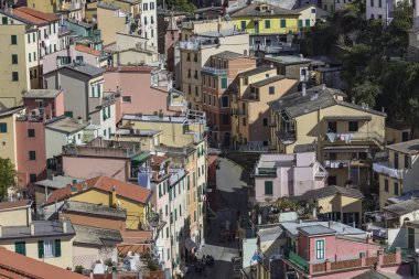 Riomaggiore, İtalya - 05 Mart, 2016: insanlar üzerinde stree