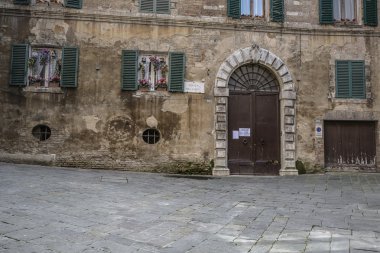 Siena, İtalya 10 Mart, 2016: İtalya antik ortaçağ şehir.