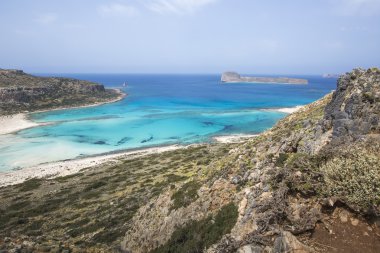 balos, Yunanistan'ın Girit Adası'nda bay. gramvousa alanı.