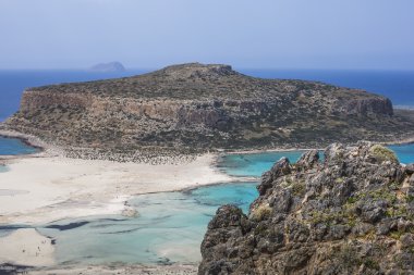 balos, Yunanistan'ın Girit Adası'nda bay. gramvousa alanı.