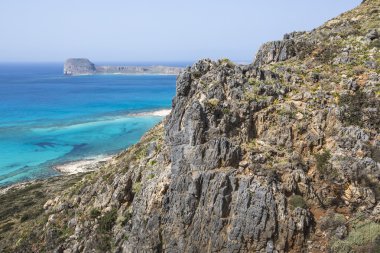 balos, Yunanistan'ın Girit Adası'nda bay. gramvousa alanı.