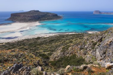 balos, Yunanistan'ın Girit Adası'nda bay. gramvousa alanı.