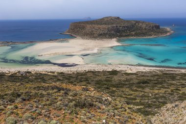 balos, Yunanistan'ın Girit Adası'nda bay. gramvousa alanı.
