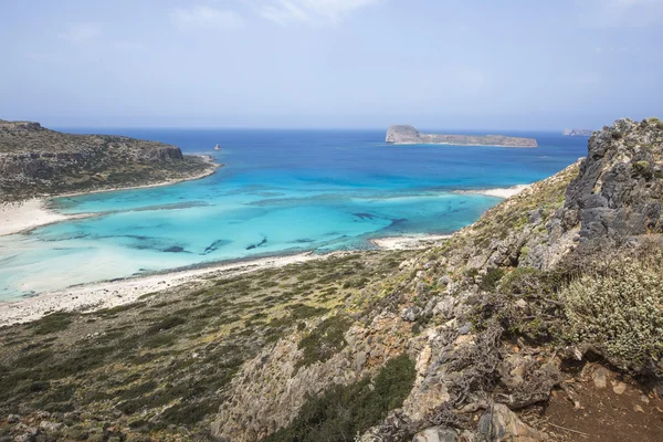 Baie de Balos à l'île de Crète en Grèce. Superficie de Gramvousa . — Photo