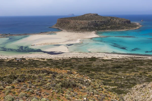 Baie de Balos à l'île de Crète en Grèce. Superficie de Gramvousa . — Photo