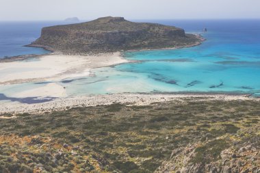 balos, Yunanistan'ın Girit Adası'nda bay. gramvousa alanı.