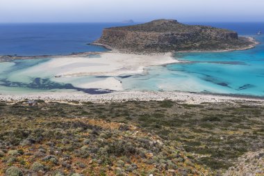 balos, Yunanistan'ın Girit Adası'nda bay. gramvousa alanı.