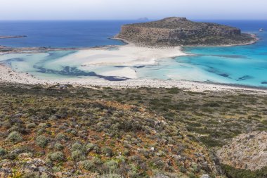 balos, Yunanistan'ın Girit Adası'nda bay. gramvousa alanı.
