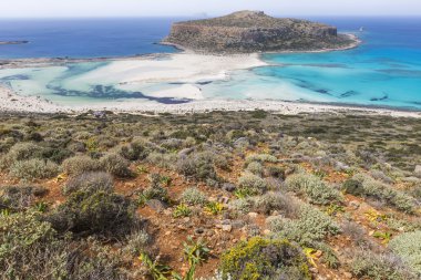balos, Yunanistan'ın Girit Adası'nda bay. gramvousa alanı.
