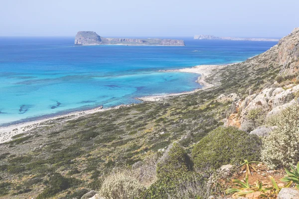 Bahía Balos en la isla de Creta en Grecia. Zona de Gramvousa . — Foto de Stock