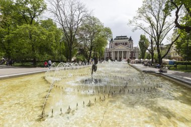 Sofia, Bulgaristan - 14 Nisan 2016 - Ivan Vazov Ulusal Tiyatro ben