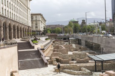 Sofia, Bulgaristan - 14 Nisan 2016: Arkeolojik kazı 