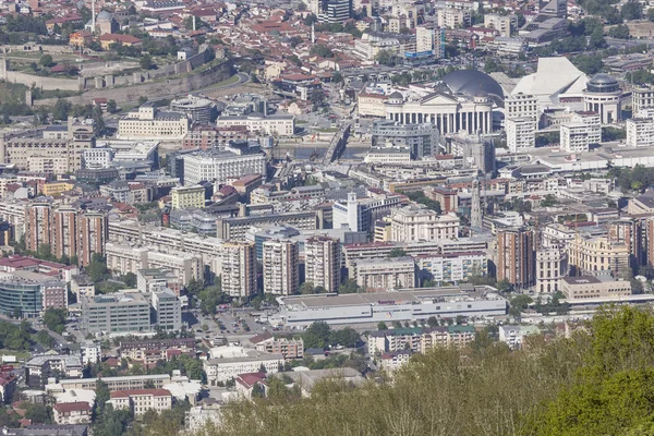 Veduta aerea del centro di Skopje - Macedonia — Foto Stock