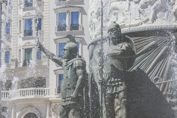 Monument over Aleksander den store i sentrum av Skopje, Makedonia – stockfoto