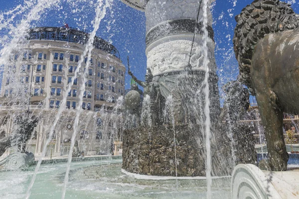 Monumento de Alejandro Magno en el centro de Skopje, Macedonia —  Fotos de Stock