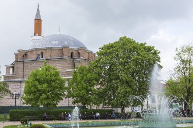 Sofia, Bulgaristan - 14 Nisan: Banja futbolcunun Camii, işareti bir