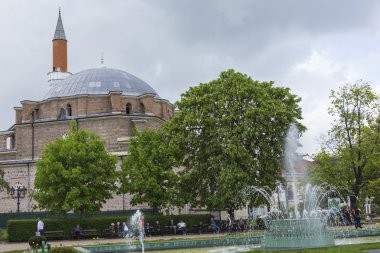 Sofia, Bulgaristan - 14 Nisan: Banja futbolcunun Camii, işareti bir
