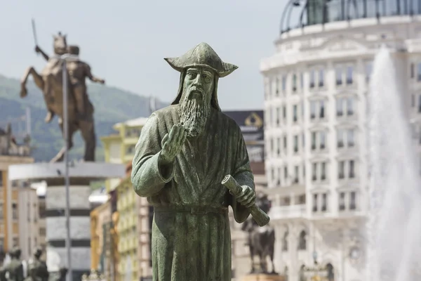 Skopje, Makedonya - 14 Nisan, 2016:Statue Büyük İskender in — Stok fotoğraf