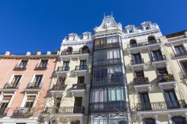 İspanya Akdeniz mimarisi. eski Apartman Madrid