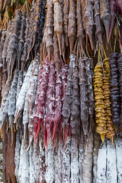 Churchkhela no mercado de rua na Geórgia — Fotografia de Stock